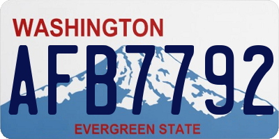 WA license plate AFB7792
