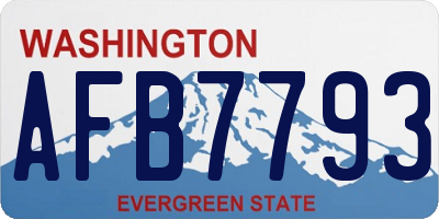 WA license plate AFB7793