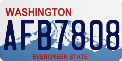 WA license plate AFB7808