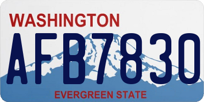 WA license plate AFB7830
