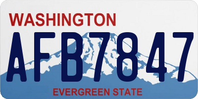 WA license plate AFB7847