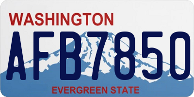 WA license plate AFB7850