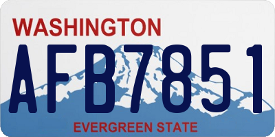 WA license plate AFB7851