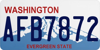WA license plate AFB7872