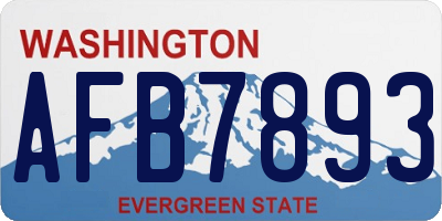 WA license plate AFB7893