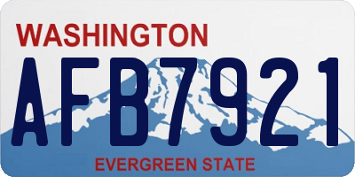 WA license plate AFB7921