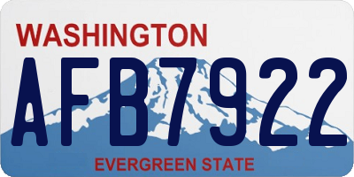 WA license plate AFB7922