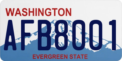 WA license plate AFB8001