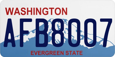 WA license plate AFB8007