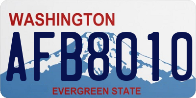 WA license plate AFB8010