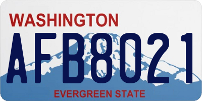 WA license plate AFB8021