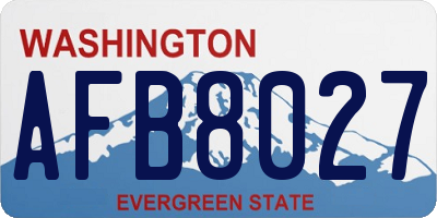 WA license plate AFB8027