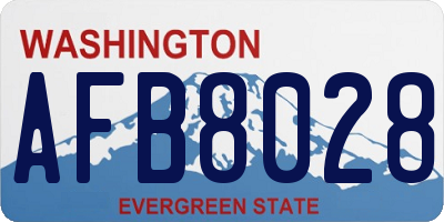 WA license plate AFB8028