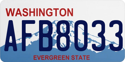 WA license plate AFB8033