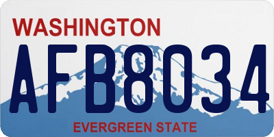 WA license plate AFB8034
