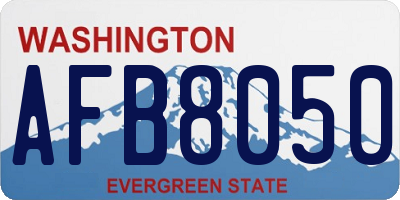 WA license plate AFB8050