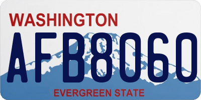 WA license plate AFB8060