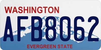 WA license plate AFB8062
