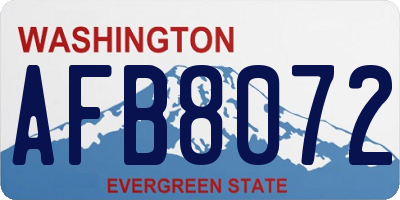 WA license plate AFB8072