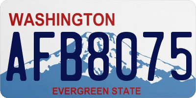 WA license plate AFB8075