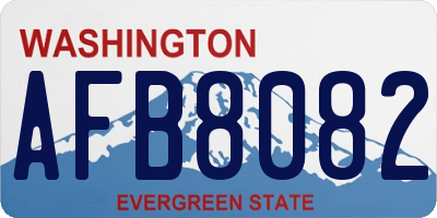 WA license plate AFB8082