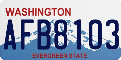 WA license plate AFB8103