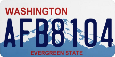 WA license plate AFB8104