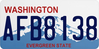 WA license plate AFB8138