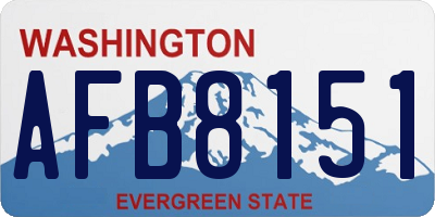 WA license plate AFB8151