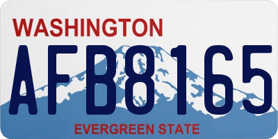 WA license plate AFB8165