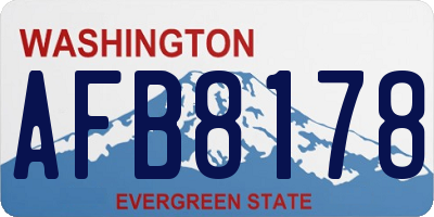 WA license plate AFB8178