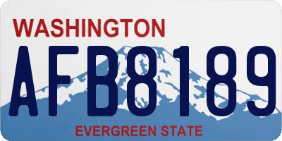 WA license plate AFB8189
