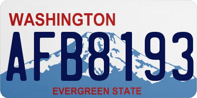 WA license plate AFB8193