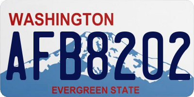 WA license plate AFB8202
