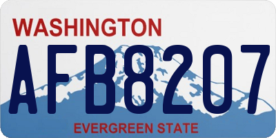 WA license plate AFB8207