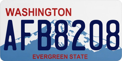WA license plate AFB8208