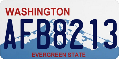 WA license plate AFB8213