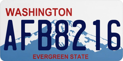 WA license plate AFB8216