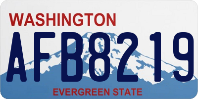 WA license plate AFB8219
