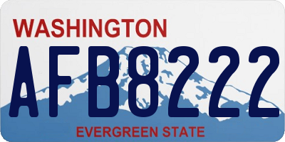 WA license plate AFB8222