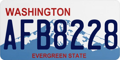 WA license plate AFB8228