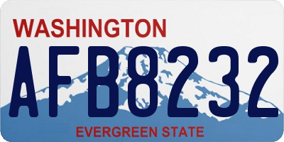 WA license plate AFB8232