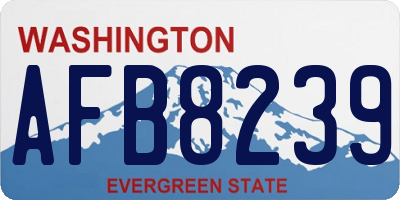 WA license plate AFB8239