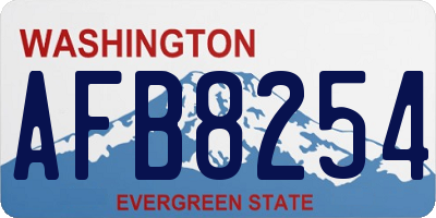 WA license plate AFB8254