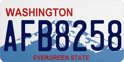 WA license plate AFB8258