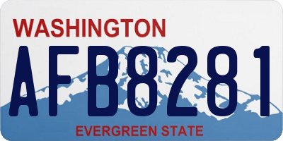 WA license plate AFB8281