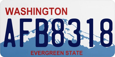 WA license plate AFB8318