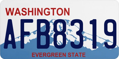 WA license plate AFB8319