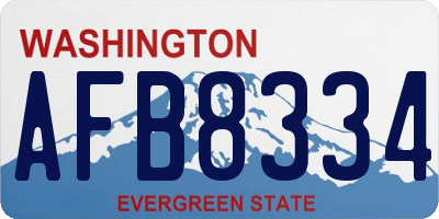 WA license plate AFB8334
