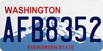 WA license plate AFB8352